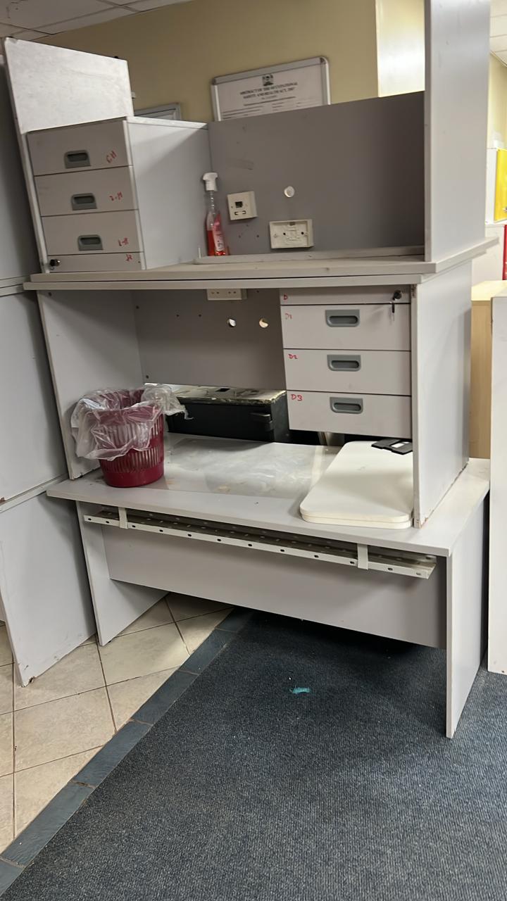 3  Single pedestal desks