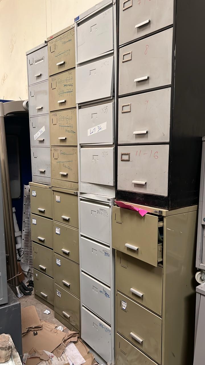 8 4-Drawer metallic cabinets