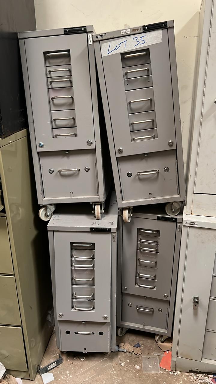 2 Metallic 5-drawer cabinets